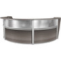 Regency Marque 144"W Curved Reception Desk Workstation, Driftwood Gray (77313GY)