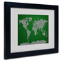 Trademark Fine Art Michael Tompsett 'Soccer Balls World Map' Matted Art Black Frame 11x14 Inches (65dd68eae8837636b11dd26d_ud)