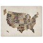 Trademark Fine Art Michael Tompsett 'USA States Text Map 2' Canvas Art 14x19 Inches (65dd6915e8837636b11dd33e_ud)