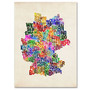 Trademark Fine Art Michael Tompsett 'Germany Region Text Map 2' Canvas Art 30x47 Inches (65dd6940e8837636b11dd3f0_ud)