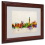 Michael Tompsett 'Hong Kong Skyline' Matted Framed Art - 16x20 Inches - Wood Frame (65dd6986e8837636b11dd4f5_ud)