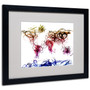 Michael Tompsett 'Light Writing World Map' Framed Matted Art - 11x14 Inches - Wood Frame (65dd69cee8837636b11dd600_ud)