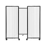 Versare The Room Divider 360 Freestanding Folding Portable Partition, 72"H x 102"W, Opal Fluted Polycarbonate (1272306)