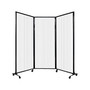 Versare QuickWall Freestanding Folding Portable Partition, 80" x 100", Opal Fluted Polycarbonate (1821224)