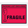 Tape Logic® "Packing List Enclosed - Fragile" Envelopes, 4 1/2" x 5 1/2", Red, Case of 1000 (PL493)