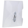 JAM Paper Plastic Portfolio with Button & String Closure, Small, 5 1/4 x 6 3/4 x 3/8, Clear Frost, Sold Individually (354609)