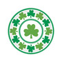 Amscan Lucky Shamrock St. Patrick's Day Round Plate, Green, 8/Set, 9 Sets/Pack (541453)