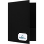 LUX 9 x 12 Presentation Folders, Two Pocket w/ Front Cover Center Card Slits, Deep Black Linen, 50/Pack (OR145DDBLK10050)