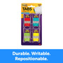 Post-it Tabs, 1" Wide, Assorted Solid Colors, 100 Tabs/Pack (686-RALY)