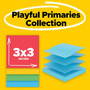 Post-it Super Sticky Pop-up Notes, 3" x 3", Playful Primaries Collection, 90 Sheet/Pad, 18 Pads/Pack (R330-18SSAN-CP)