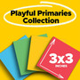 Post-it Super Sticky Notes, 3" x 3", Playful Primaries Collection, 70 Sheet/Pad, 24 Pads/Pack (65424SSANCP)