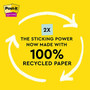 Post-it Recycled Super Sticky Pop-up Notes, 3" x 3", Oasis Collection, 70 Sheet/Pad, 6 Pads/Pack (R330R-6SST)