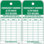 Accident Prevention Tags; Emergency Shower And Eye Wash Test Record, 6" x 3", Unrip Vinyl, 25/Pack (65dd8594e8837636b11ecfbb_ud)
