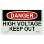 Glow Labels - Danger, High Voltage Keep Out, 3X5, Adhesive Vinylglow, 5/Pk (65dd85a3e8837636b11ed06f_ud)