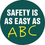 Accuform Hard Hat/Helmet Decal, SAFETY IS AS EASY AS ABC, 2¼", Adhesive Vinyl, 10/Pack (LHTL178)