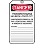 Accuform 5 3/4" x 3 1/4" RP-Plastic Lockout Tag "DANGER..BE REMOVED BY", Red/Black On White, 25/Pack (MLT406PTP)