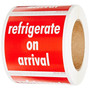 4 x 4" Refrigerate On Arrival (Red/White) Label (65dd861ae8837636b11ed565_ud)
