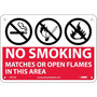 Notice Signs; No Smoking Matches Or Open Flames In This Area, Graphics, 7X10, .040 Aluminum (65dd865ee8837636b11ed835_ud)