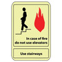 In Case Of Fire Do Not Use Elevator.., 10X7, Adhesive Glow (65dd866ae8837636b11ed88e_ud)