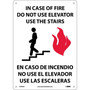Notice Signs; In Case Of Fire Do Not Use Elevator Use Stairs Graphic, Bilingual 14X10, .040 Aluminum (65dd86dee8837636b11eda2e_ud)