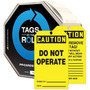 Accuform 6 1/4" x 3" Tags By-The-Roll "CAUTION DO NOT OPERATE", Black On Yellow, 100/Roll (TAR130)