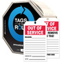 Accuform 6 1/4" x 3" PF-Cardstock Tags By-The-Roll "OUT..", Red/Black On White, 100/Roll (TAR714)