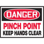 Accuform 3 1/2" x 5" Adhesive Vinyl Safety Label "DANGER PINC..", Red/Black On White, 5/Pack (LEQM123VSP)