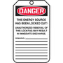 Accuform 5 3/4" x 3 1/4" PF-Cardstock Lockout Tag "DANGER..LOCKED OUT BY", Red/Black On White, 25/Pack (MLT409CTP)