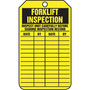 Accuform 5 3/4" x 3 1/4" PF-Cardstock Status Tags "FORKLIFT..", Black On Yellow, 25/Pack (TRS305CTP)