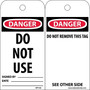 National Marker Accident Prevention Tags "Do Not Use," 6" x 3", 25 Tags/Pack, 1/Pack (RPT105)