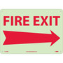 Notice Signs; Fire, Fire Exit, Right Arrow, 10X14, Rigid Plasticglow (65dd8755e8837636b11edbcc_ud)