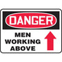 Accuform 10" x 14" Adhesive Vinyl Safety Sign "DANGER MEN WORKING ABOV..", Red/Black On White (MCRT016VS)