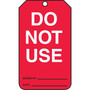 Accuform 5.75" x 3.25" RP-Plastic Status Tags "DO NOT..", White/Black On Red, 25/Pack (MGT219PTP)