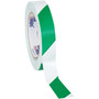 Tape Logic 1" x 36 yds. Striped Vinyl Safety Tape, Green/White, 3/Pack (T91363PKGW)