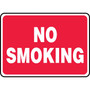 Accuform 7" x 10" Aluminum Smoking Control Sign "NO SMOKING", White On Red (MSMK423VA)