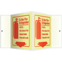 Accuform To Use Fire Extinguisher Projection Sign, Red, 6"H x 5"W (PSP349)