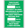 Accuform Write-A-Day, PLANT WORKED # DAYS W/OUT OSHA RECORDABLE INJURY, 20"x14", Aluminum (MSR127AL)