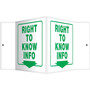 Accuform Right To Know Info Projection Sign, Green/White, 6"H x 5"W (PSP371)