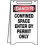 Accuform Slip-Gard DANGER CONFINED SPACE ENTER BY PERMIT ONLY Fold-Ups, Red/BLK/WHT, 20"x12" (PFR130)
