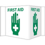 Notice Sign;  Visi  First Aid, White, 5 3/4X8 3/4, .125 PVC Plastic (65dd8894e8837636b11edfda_ud)