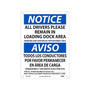 National Marker Wall Sign, "Notice: All Drivers Please Remain in Loading Dock Area," Aluminum, 14" x 10", White/Blue (ESN519AB)