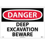 Danger Deep Excavation Beware, 14X20, Rigid Plastic, Caution Sign (65dd88e2e8837636b11ee0dc_ud)