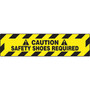 Accuform Slip-Gard CAUTION SAFETY SHOES REQUIRED Border Floor Sign, Black/Yellow, 6"H x 24"W (PSR278)