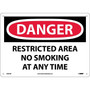 Restricted Area No Smoking At Any Time, 10X14, .040 Aluminum, Danger Sign (65dd8914e8837636b11ee187_ud)