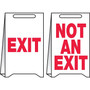 Accuform Slip-Gard EXIT/NOT AN EXIT Reversible Fold-Ups, Red/White, 20"H x 12"W (PFE498)