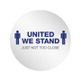Deflect-O StandSafe Spacing Disc, "United We Stand, Just Not Too Close", 20", Clear/Blue, 6/Pack  (PSDD20UWS/6)