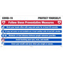National Marker Wall Sign, "COVID-19 Protect Yourself," Aluminum, 2' x 4', Blue/Red/White (M6124ACP)