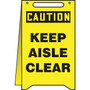 Accuform Slip-Gard CAUTION KEEP AISLE CLEAR Fold-Ups, Black/Yellow, 20"H x 12"W (PFR623)