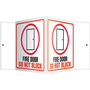 Accuform Fire Door Do Not Block Projection Sign, Red/Black/White, 6"H x 5"W (PSP132)
