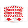 Accuform Lockout Station Projection Sign, Red/White, 6"H x 5"W (PSP313)